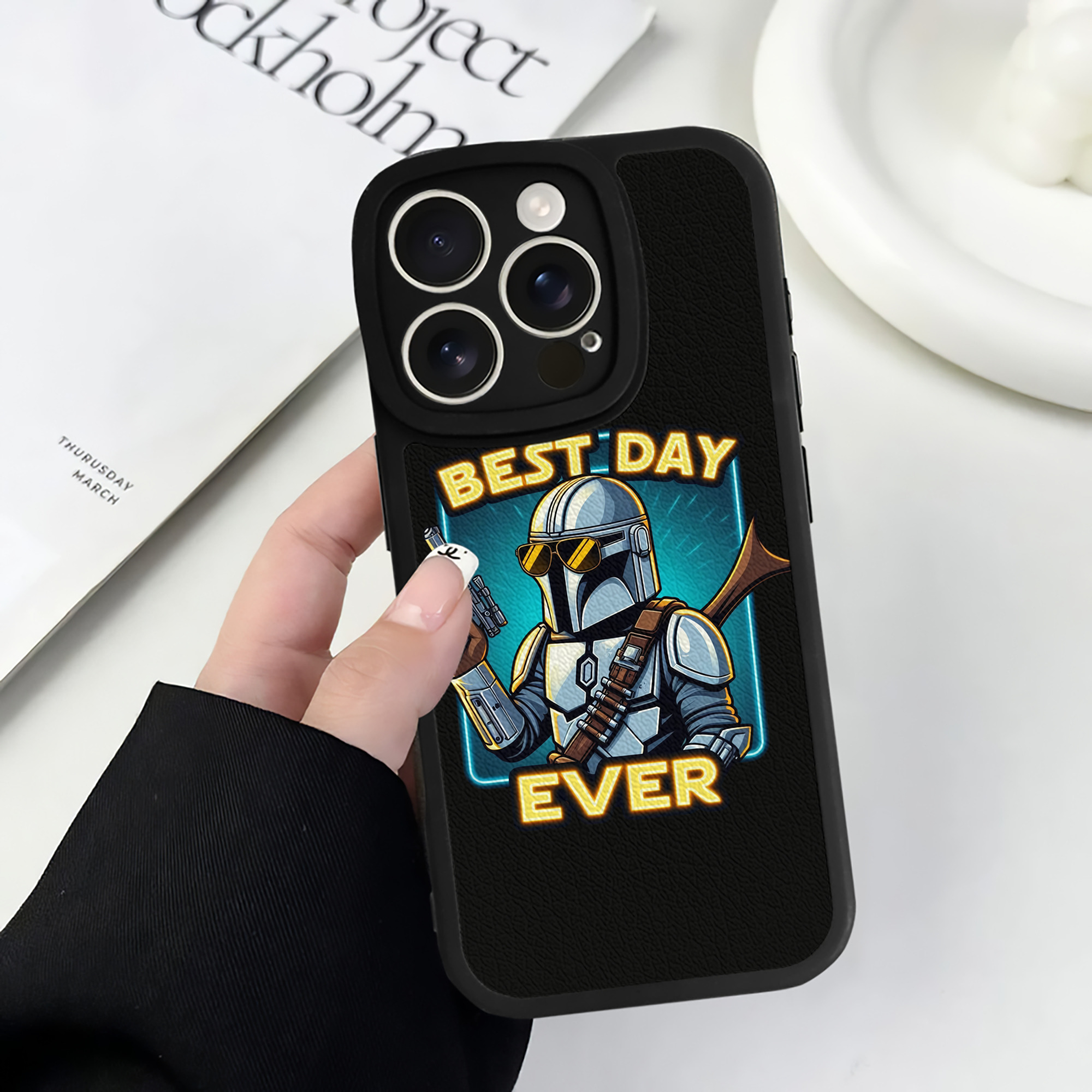 （画像用） スター・ウォーズ Star Wars 【iPhone 16シリーズ対応】シリコンスマホケース（レザー調） 材質：シリコン